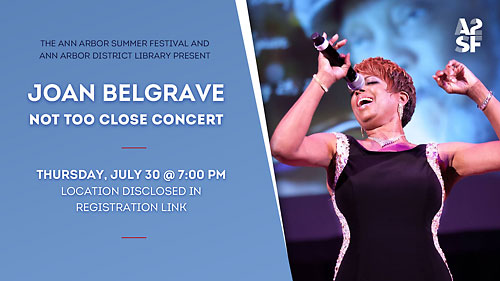 Joan Belgrave --Not Too Close Concert flyer